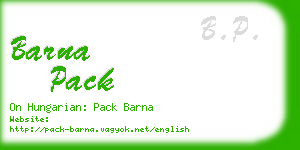 barna pack business card